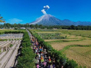スメル山で火山活動続く