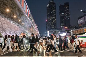歩行者数、着実に増加